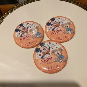 Disney Aulani Ko Olina Hawaii Resort & Spa 3 Piece Aloha Welcome Buttons/Pins